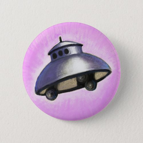 Flying Saucer Pinback Button