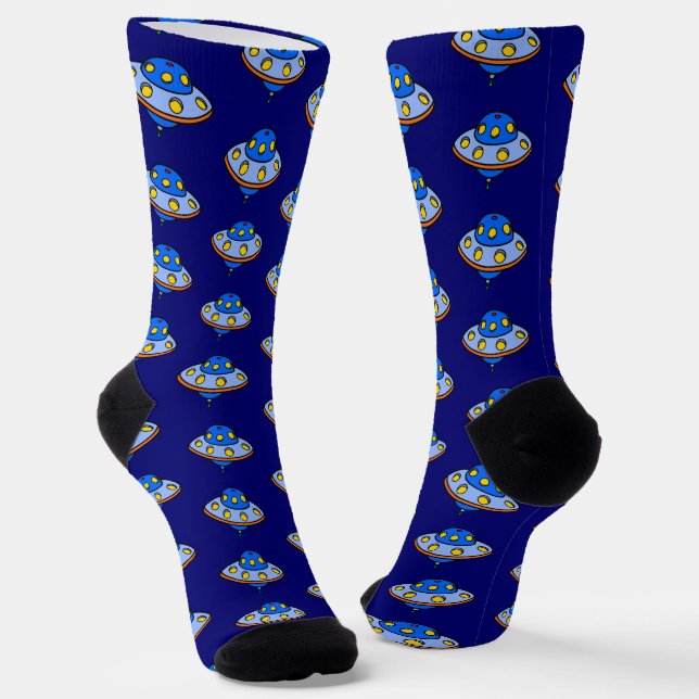 Flying Saucer Spaceship  Socks (Angled)