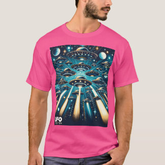 Flying Saucer Swarm In Warp Drive T-Shirt