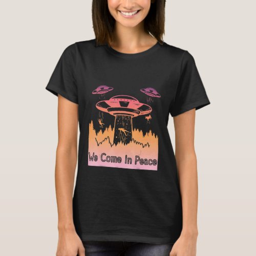 Flying Saucer UFO Astronauts are Aliens 12 T_Shirt
