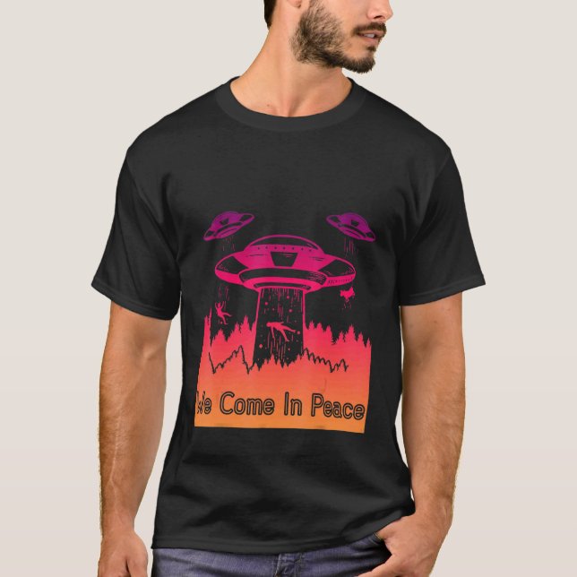 Flying Saucer UFO Astronauts are Aliens 8 T-Shirt (Front)
