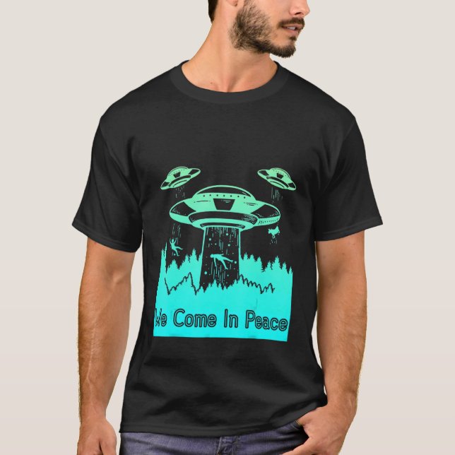 Flying Saucer UFO Astronauts are Aliens 9 T-Shirt (Front)