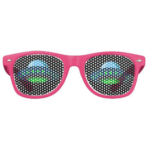 FLYING SAUCER UFO NOVELTY PINK SUNGLASSES SHADES