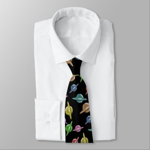 FLYING SAUCER UFO PATTERN  by Jetpackcorps Neck Tie