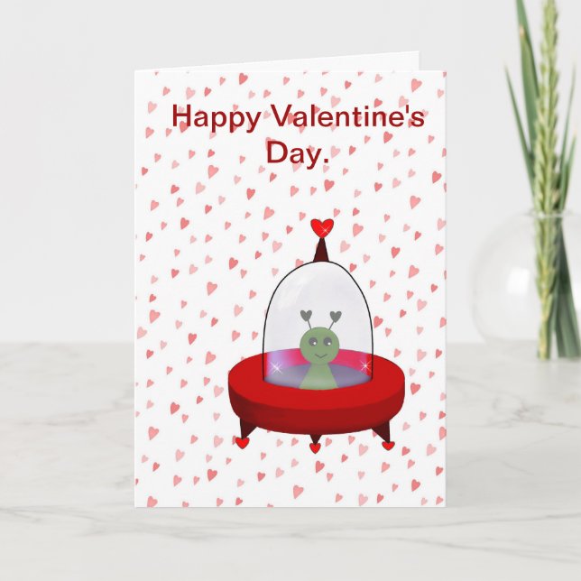 Flying Saucer Valentine Card (Front)