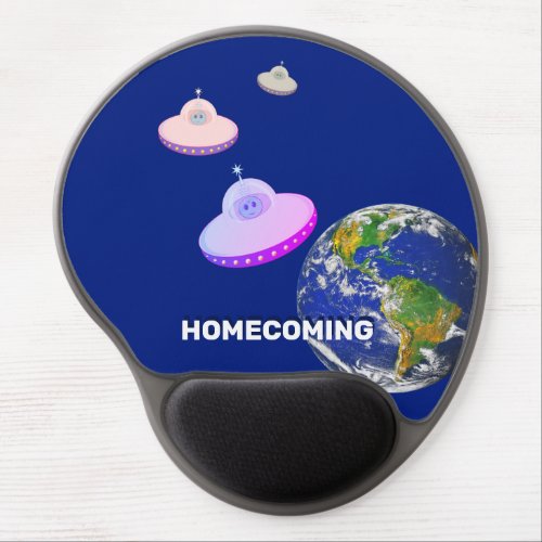 Flying saucers around the world gel mouse pad