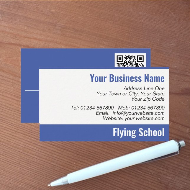 Flying School QR Code Business Card (Creator Uploaded)