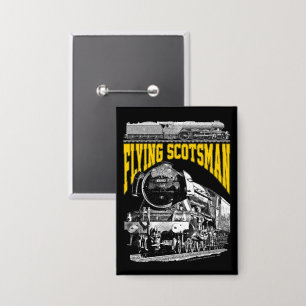 Flying Scotsman 1923 LNER Train. Steam Locomotive. Button