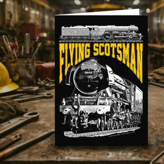Flying Scotsman 1923 LNER Train. Steam Locomotive. Thank You Card (Flying Scotsman 1923 LNER Train. Steam Locomotive. Thank You Card)