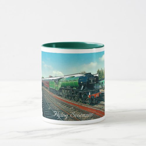 Flying Scotsman in Station illustrstion  Mug