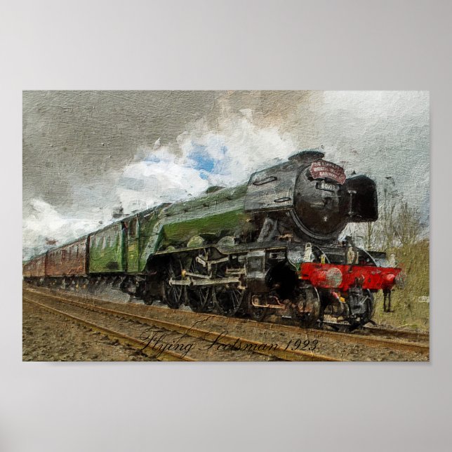 Flying Scotsman  oil Paintedl illustration Poster (Front)