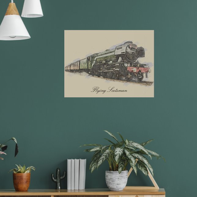 Flying Scotsman  Pencil illustration Poster (Living Room 1)