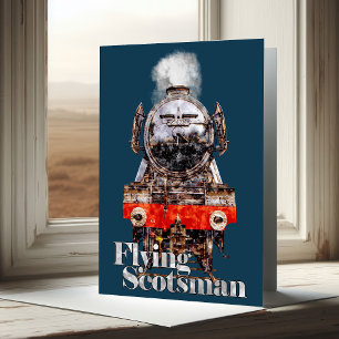 Flying Scotsman – Steam Locomotive Illustration Thank You Card