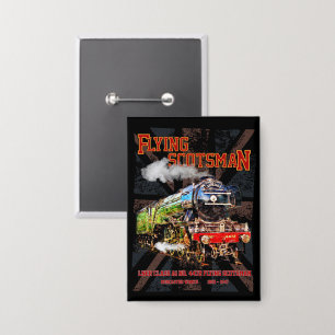 Flying Scotsman Steam Train English Locomotive  Button