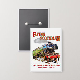 Flying Scotsman Steam Train English Locomotive  Button