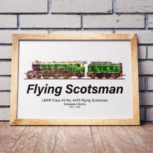Flying Scotsman Steam Train English Locomotive Framed Art
