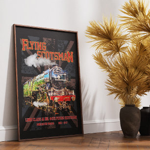 Flying Scotsman Steam Train English Locomotive Framed Art