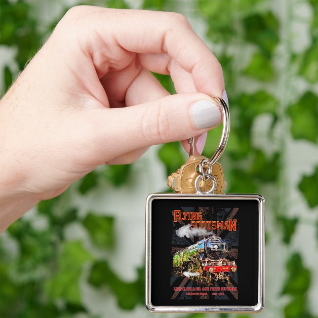 Flying Scotsman Steam Train English Locomotive  Keychain (Creator Uploaded)