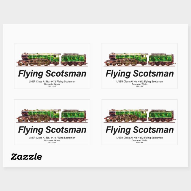 Flying Scotsman Steam Train English Locomotive  Rectangular Sticker (Sheet)