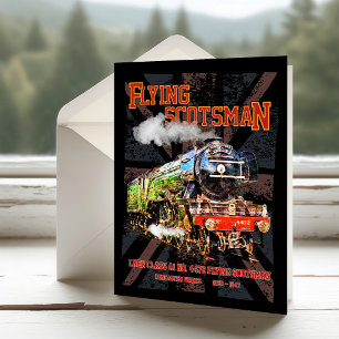 Flying Scotsman Steam Train English Locomotive Thank You Card