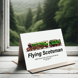 Flying Scotsman Steam Train English Locomotive Thank You Card