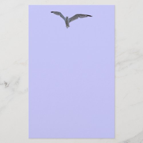 Flying Sea Gull  Clouds Stationery