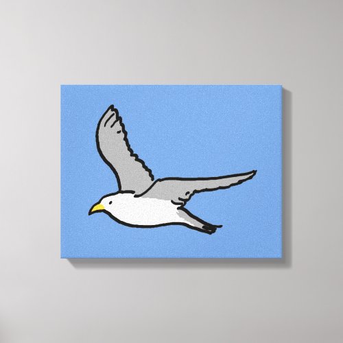 Flying Seagull A Bird in Flight Canvas Print