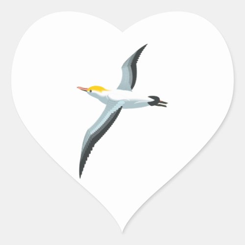 Flying Seagull Heart Sticker