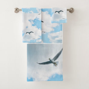 Flying Seagulls Bathroom Towel Set