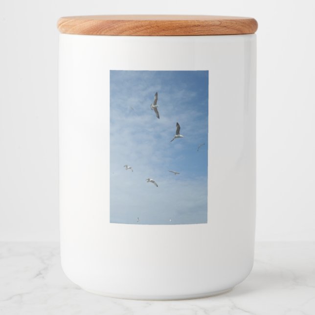 Flying Seagulls Food Container Label (Front)