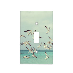 Flying Seagulls Over Ocean Cool Light Switch Cover