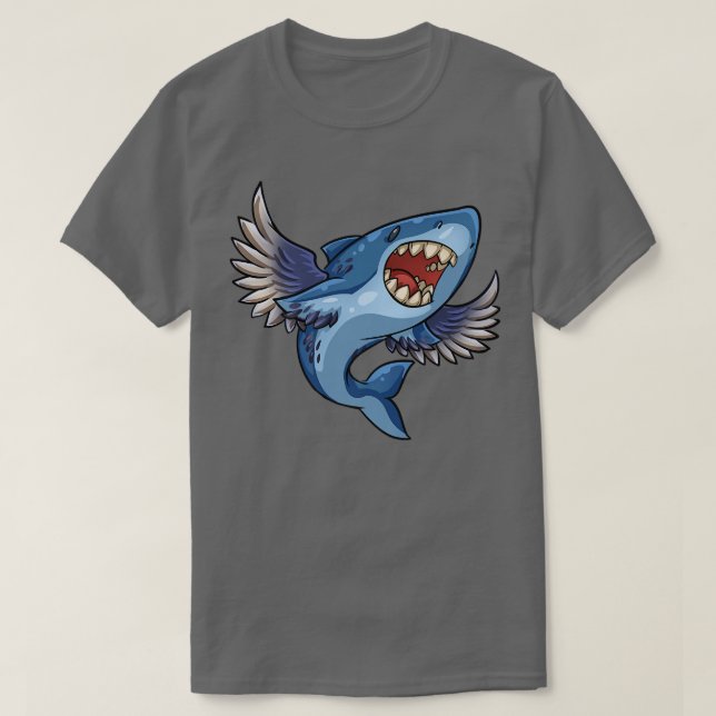 Flying Shark Shark with Wings T-Shirt (Design Front)