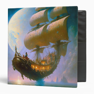 Flying Ship Fantasy Art 3 Ring Binder