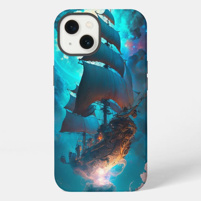 Flying Ship Fantasy Art Iphone Case (Back)
