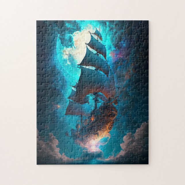 Flying Ship Fantasy Art Jigsaw Puzzle (Vertical)
