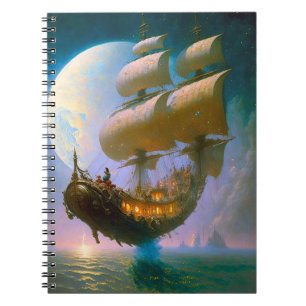 Flying Ship Fantasy Art Notebook