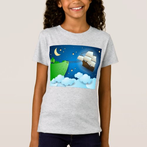 Flying ship on landing T_Shirt