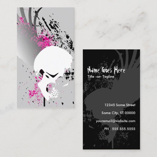 Customizable flying skull business cards