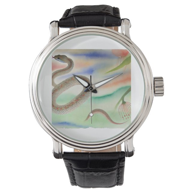 Flying Snake 220824AREF124 - Watercolor Watch (Front)