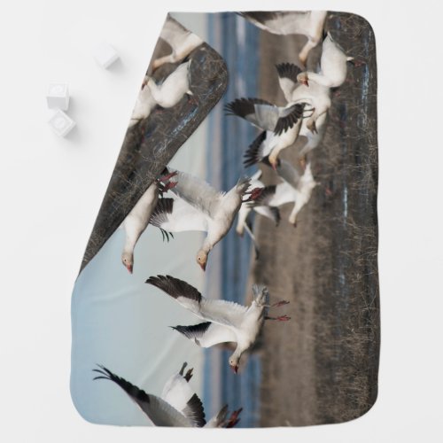 Flying Snow Geese Baby Blanket