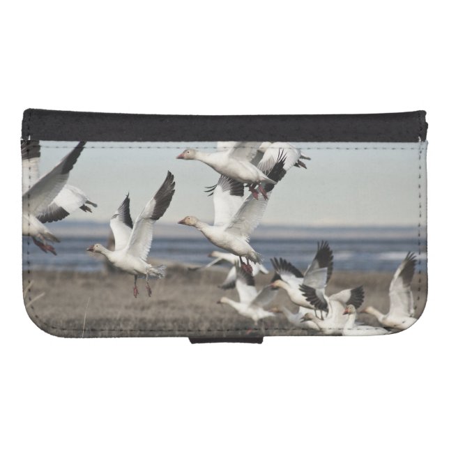 Flying Snow Geese Samsung Galaxy Wallet Case (Front (Horizontal))