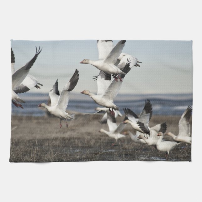 Flying Snow Geese Towel (Horizontal)