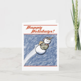 Flying Snowman Christmas Card