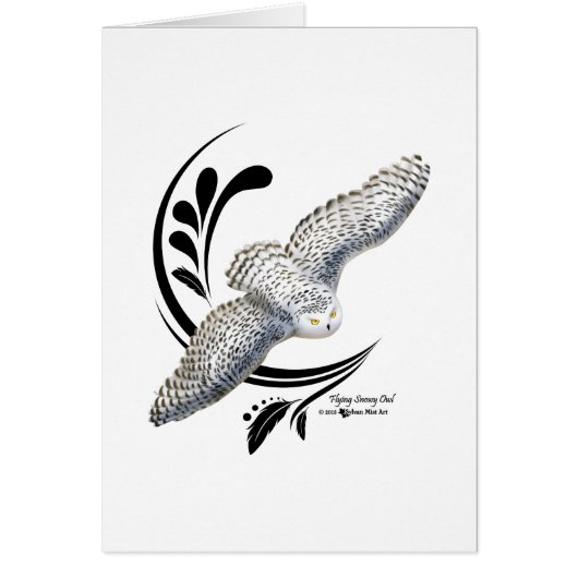 Flying Snowy Owl Cards (Front)