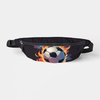Flying Soccer Ball With Flames.  Fanny Pack by stylishdesign1 at Zazzle