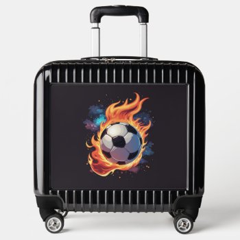Flying Soccer Ball With Flames.  Luggage by stylishdesign1 at Zazzle