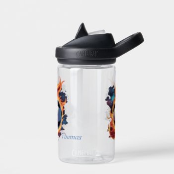 Flying Soccer Ball With Flames.  Water Bottle by stylishdesign1 at Zazzle