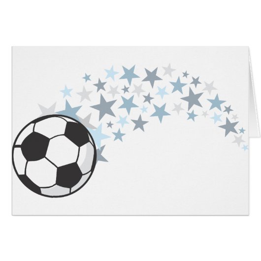 Flying Soccer ball with Stars Cards (Front Horizontal)