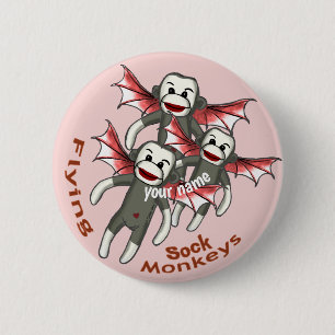 Flying Sock Monkeys Button