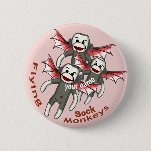 Flying Sock Monkeys  Button